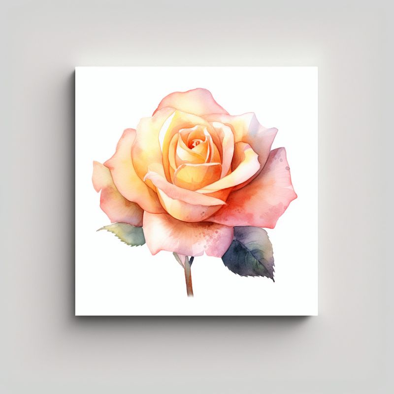 GENERICO - Arte Vectorial Rosa Acuarela Fantástica Cuadro 50x50 Cm