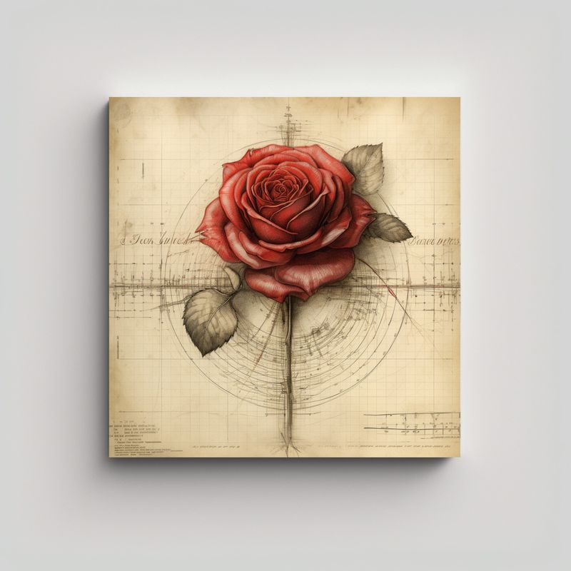 GENERICO - Arte Juvenil Movimiento Composición Dibujo Rosa 60x60 Cm
