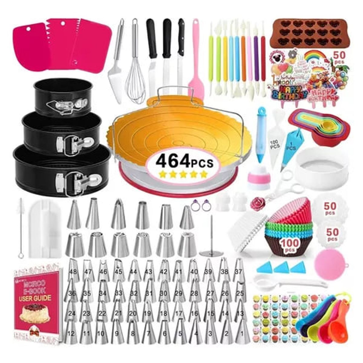 GENERICO - Kit Utensilios Repostería Manga Pastelera Boquillas 464 Pzas