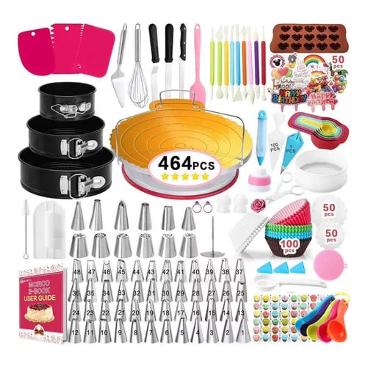 GENERICO - Kit Utensilios Repostería Manga Pastelera Boquillas 464 Pzas