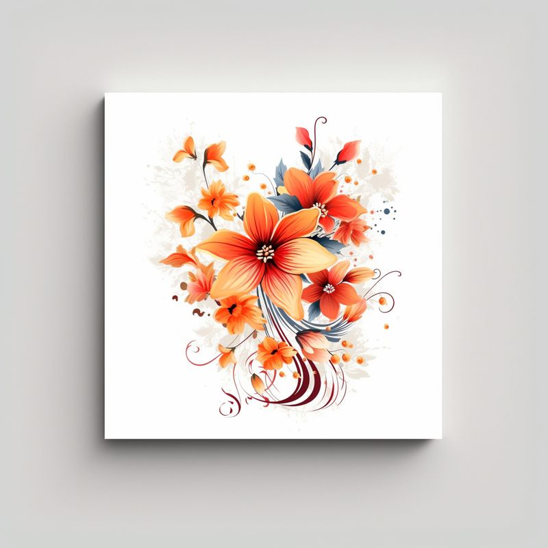 GENERICO - Ilustración Vectorial De Flores Enigmáticas En 60x60 Cm