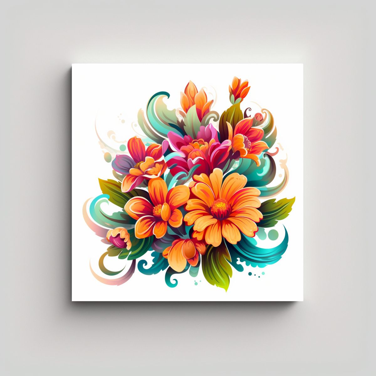 GENERICO - Ilustración Vectorial Composición Flores 90x90 Cm