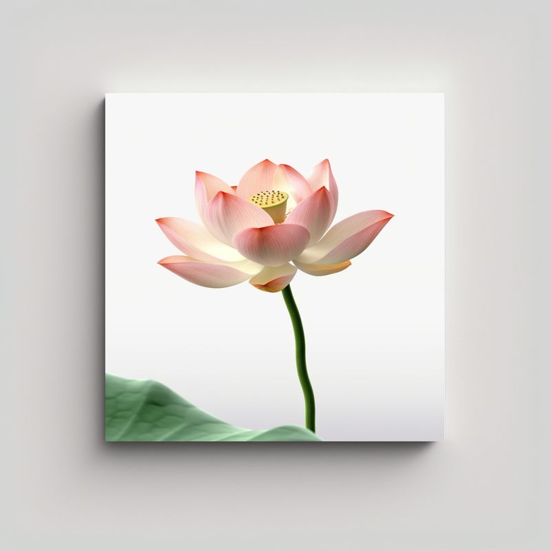 GENERICO - Arte De Loto En Flor Y Capullo De Loto Fondo 90x90 Cm