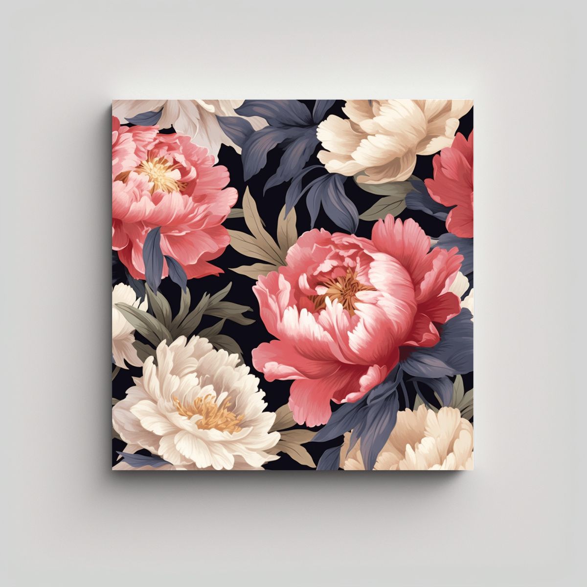 GENERICO - Pintura Elegante De Peonías Estilo Óleo Para 70x70 Cm