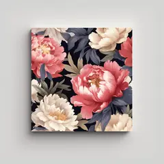 GENERICO - Pintura Elegante De Peonías Estilo Óleo Para 50x50 Cm