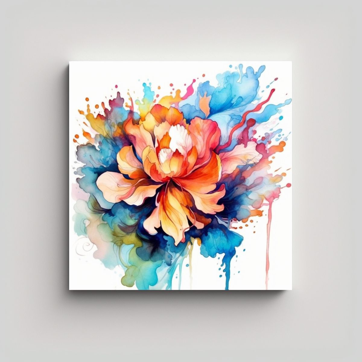 GENERICO - Arte Pared Acuarela Diseño Padrón Inspiración 70x70 Cm