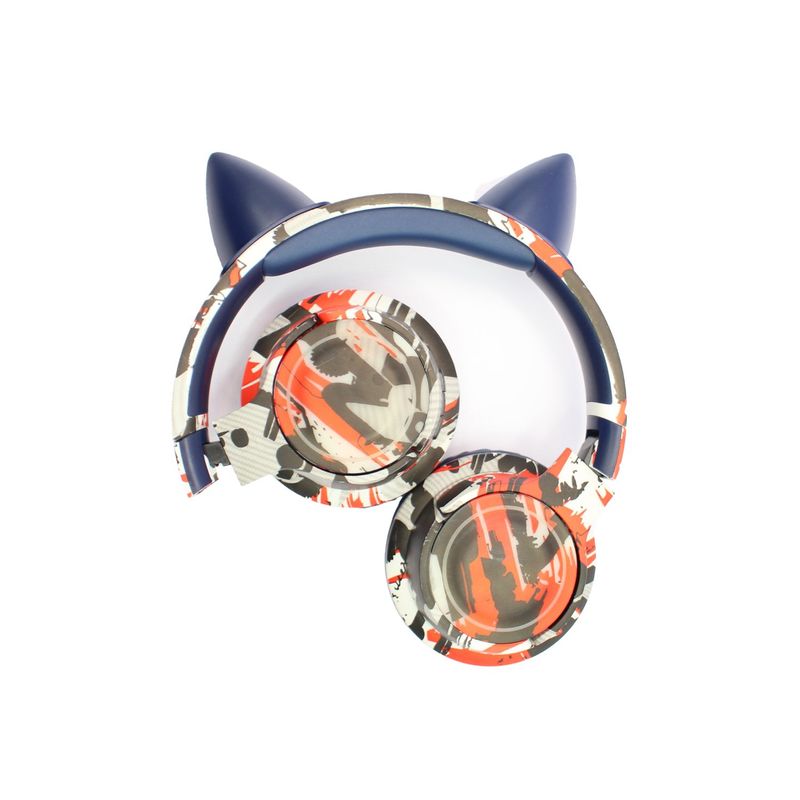 TECNOLAB - AUDIFONO BLUETOOTH TECNOLAB GATITO MIMETIZADO BLUE AND RED