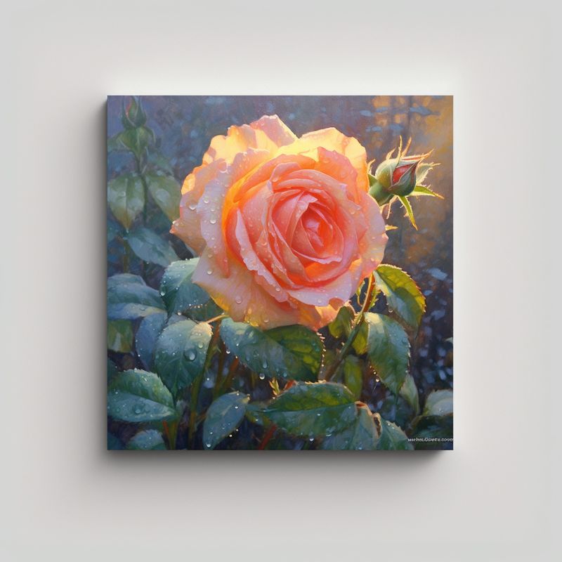 GENERICO - Pintura De Aceite De Rosas Moderna Arte De Pared 70x70 Cm