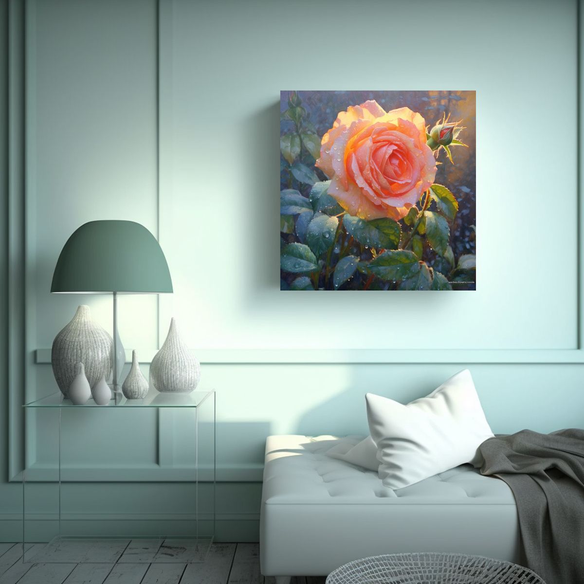 GENERICO - Pintura De Aceite De Rosas Moderna Arte De Pared 50x50 Cm