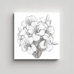 GENERICO - Arte De Línea De Flor De Alstroemerias Colorida 90x90 Cm