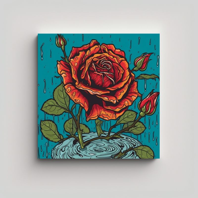 GENERICO - Rosa Apatía Diseño De Camiseta Tela Sublimada 50x50 Cm