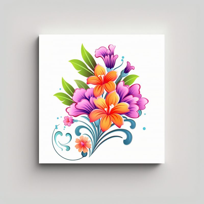 GENERICO - Decoración Del Hogar Con Flores De Dibujos 90x90 Cm