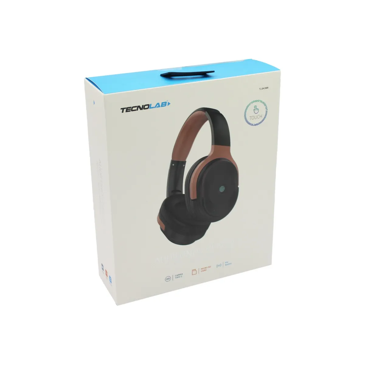 TECNOLAB - AUDIFONO BLUETOOTH TECNOLAB BLACK AND BROWN  CON BOTON TOUCH