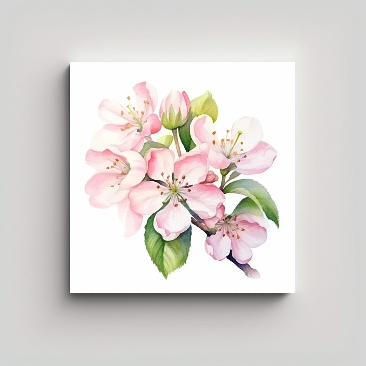 GENERICO - Pintura Acuarela Manzana Moderna Aislada En 70x70 Cm