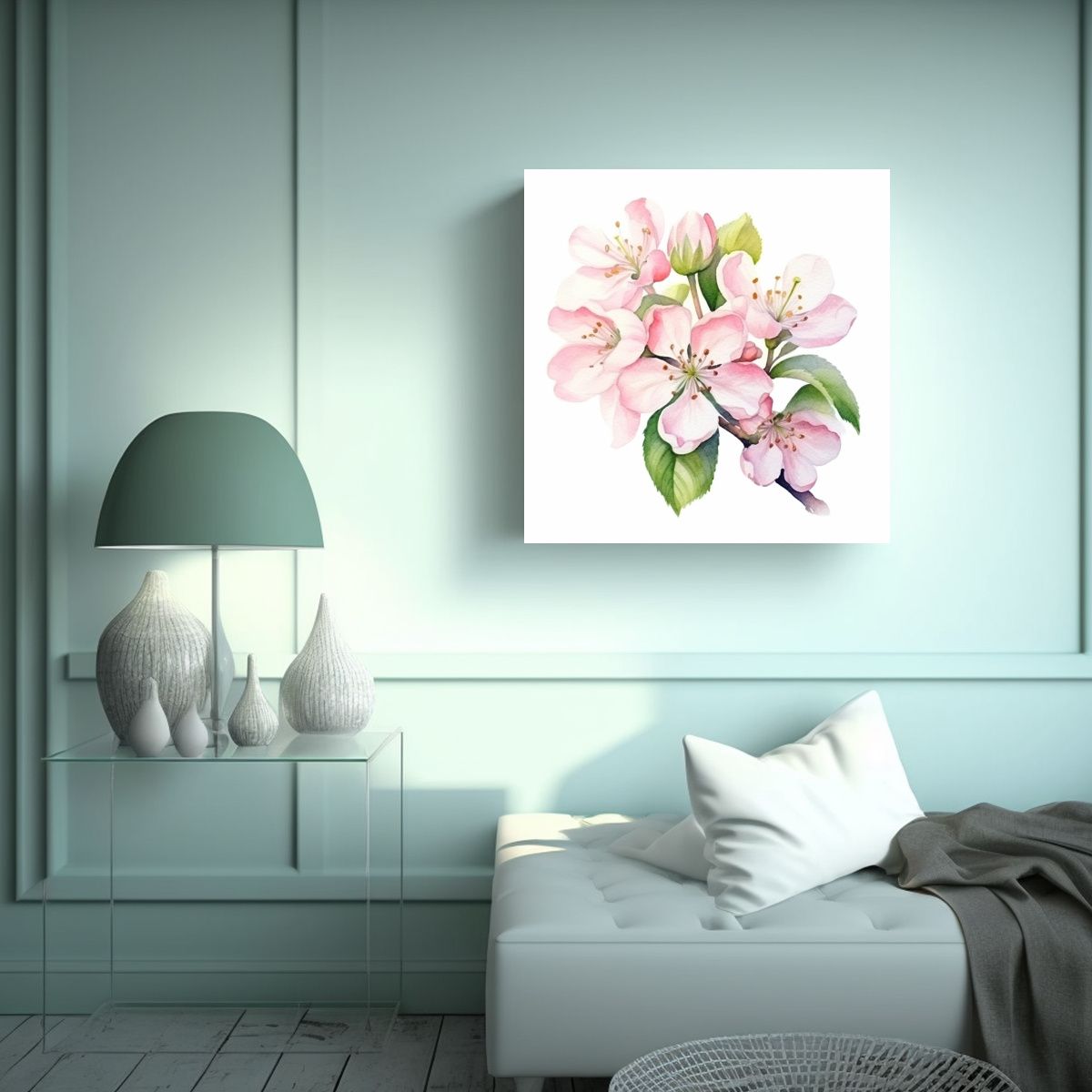 GENERICO - Pintura Acuarela Manzana Moderna Aislada En 70x70 Cm