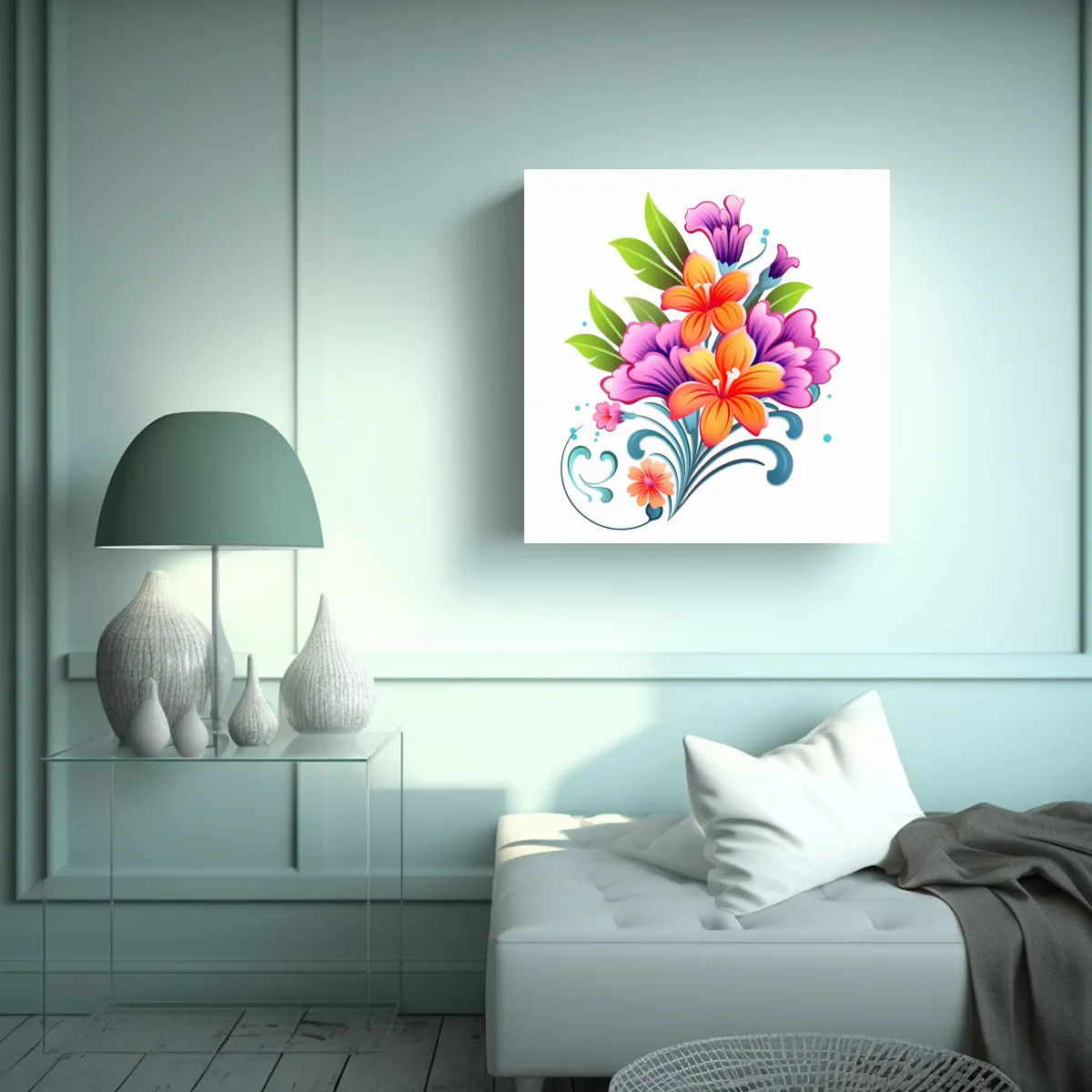 GENERICO - Decoración Del Hogar Con Flores De Dibujos 50x50 Cm