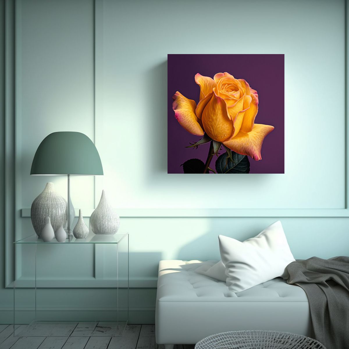 GENERICO - Cuadro De Lienzo Acuarela Enigmatico Iluminado En 80x80 Cm