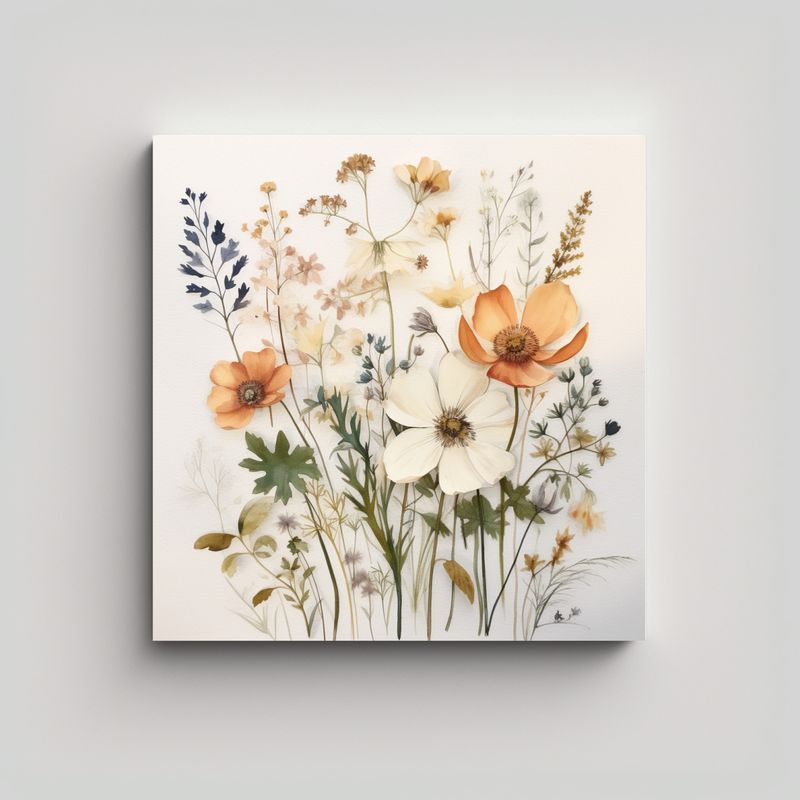 GENERICO - Arte De Pared Botánico Boho Culturar Flores 50x50 Cm