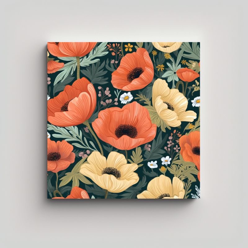 GENERICO - Arte Gráfico De California Flores Silvestres 70x70 Cm