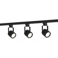 WANT - Lámpara 3 Focos Negros Hexagonal Luz Fría con Riel de 1 Metro