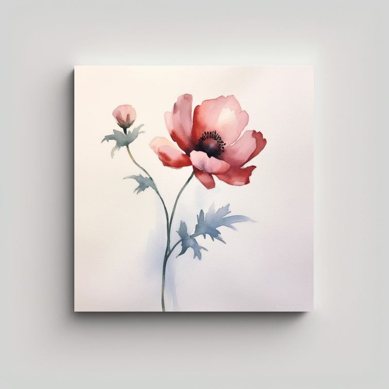 GENERICO - Pintura Floral Minimalista Vanguardia Brillante 70x70 Cm