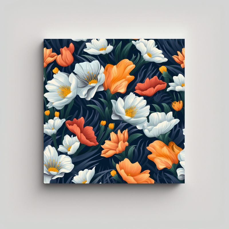 GENERICO - Arte Floral Multicolor Pintura De Campo En Flor 50x50 Cm