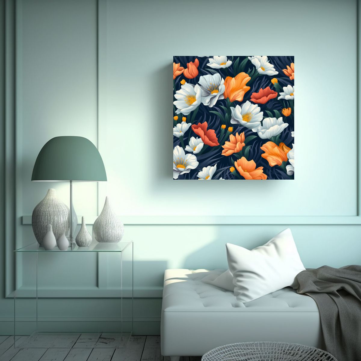 GENERICO - Arte Floral Multicolor Pintura De Campo En Flor 50x50 Cm