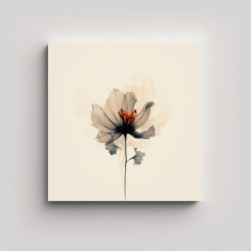 GENERICO - Arte Floral Boho Minimalista Profundidad De 70x70 Cm