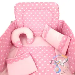 GENERICO - Set para Cuna Estándar Rosado Coronas