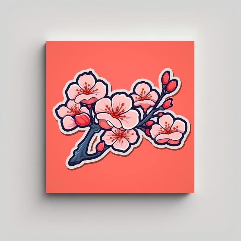 GENERICO - Árbol Florido Duradero Lienzo Arte Adhesivo De 60x60 Cm