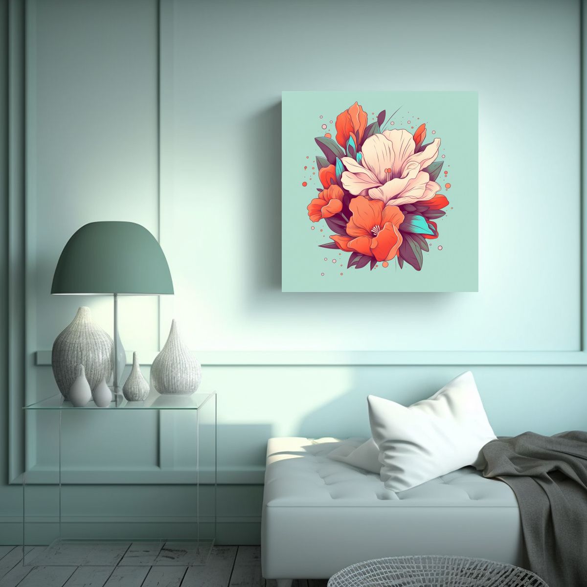 GENERICO - Aura Floral Ilustración Arte Decorativo 90x90 Cm