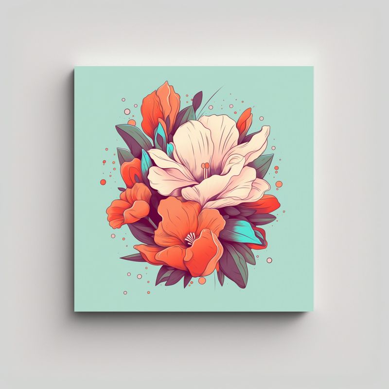 GENERICO - Aura Floral Ilustración Arte Decorativo 50x50 Cm