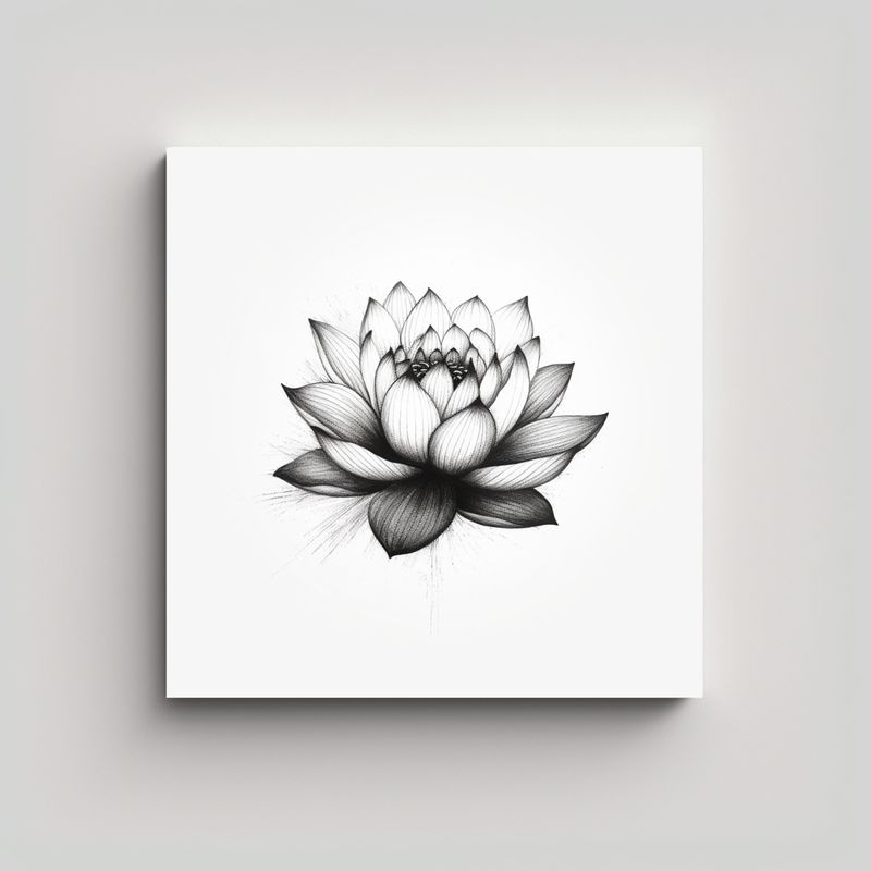 GENERICO - Belleza Natural Cuadro Hermoso Tinta De Loto 50x50 Cm
