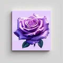 GENERICO - Ilustración Digital Rosa Morada Arte Decorativo 90x90 Cm