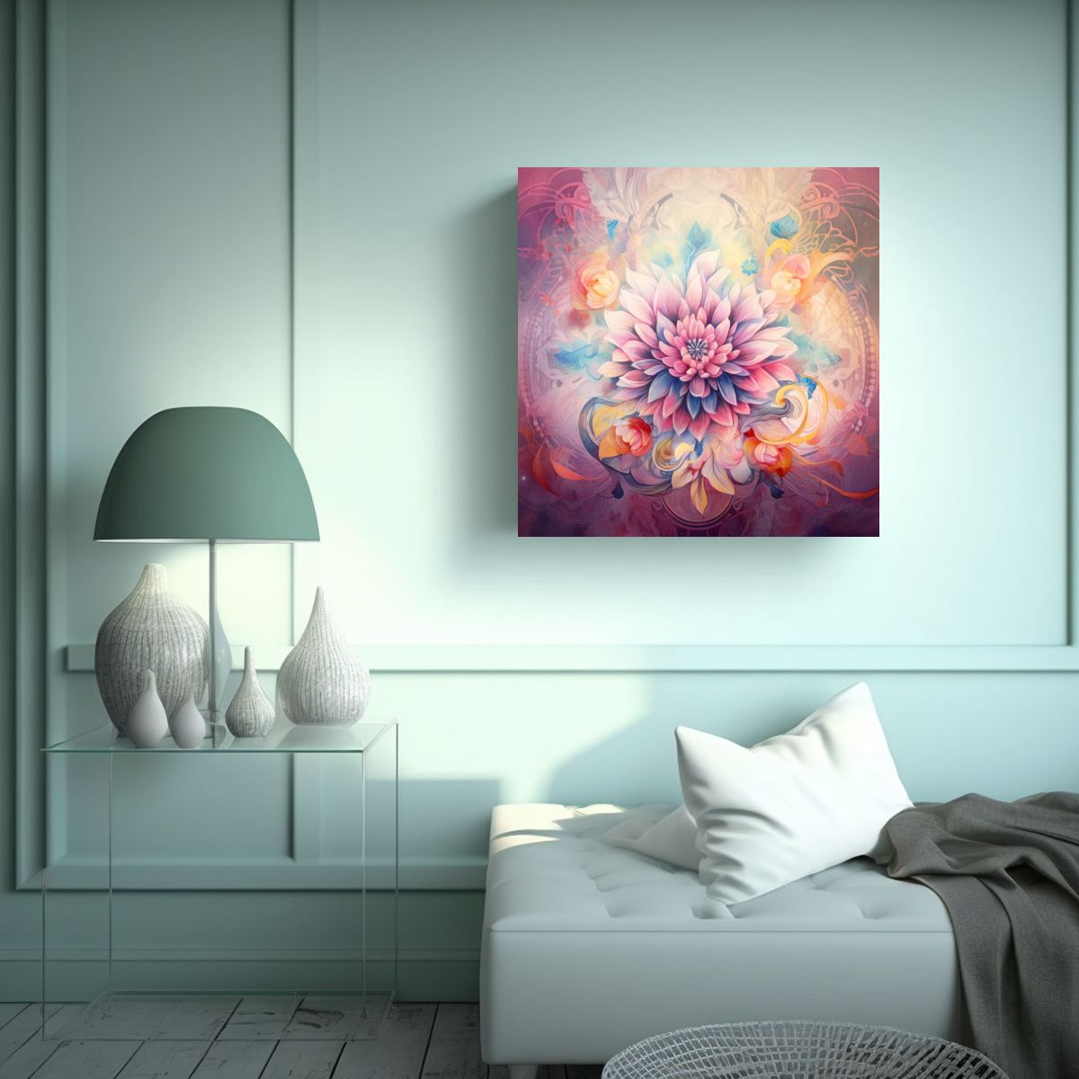 GENERICO - Pintura Decorativa Cuadro De Meditación Calma 80x80 Cm