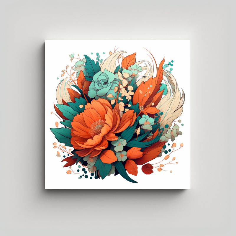 GENERICO - Cuadro Aura De Naturaleza Viva Diseño Floral Y 80x80 Cm