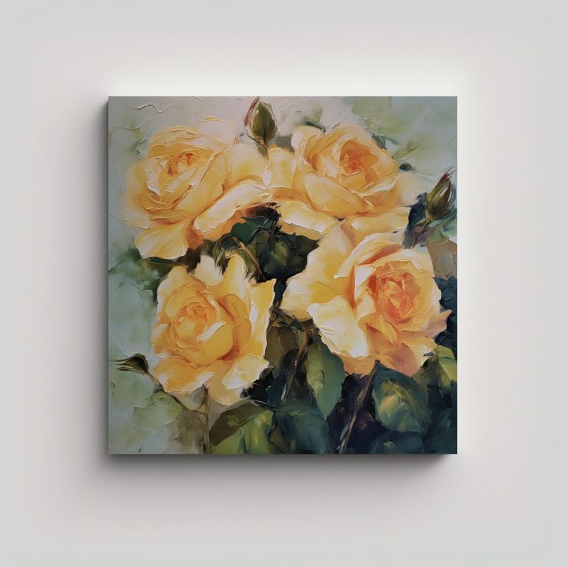 GENERICO - Composición Moderna De Liebre Y Rosas De Durazno 50x50 Cm