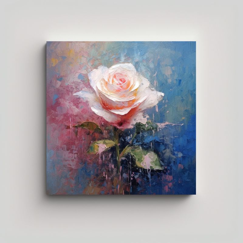 GENERICO - Armonía De Colores Rosa Y Blanca Impresionismo 70x70 Cm