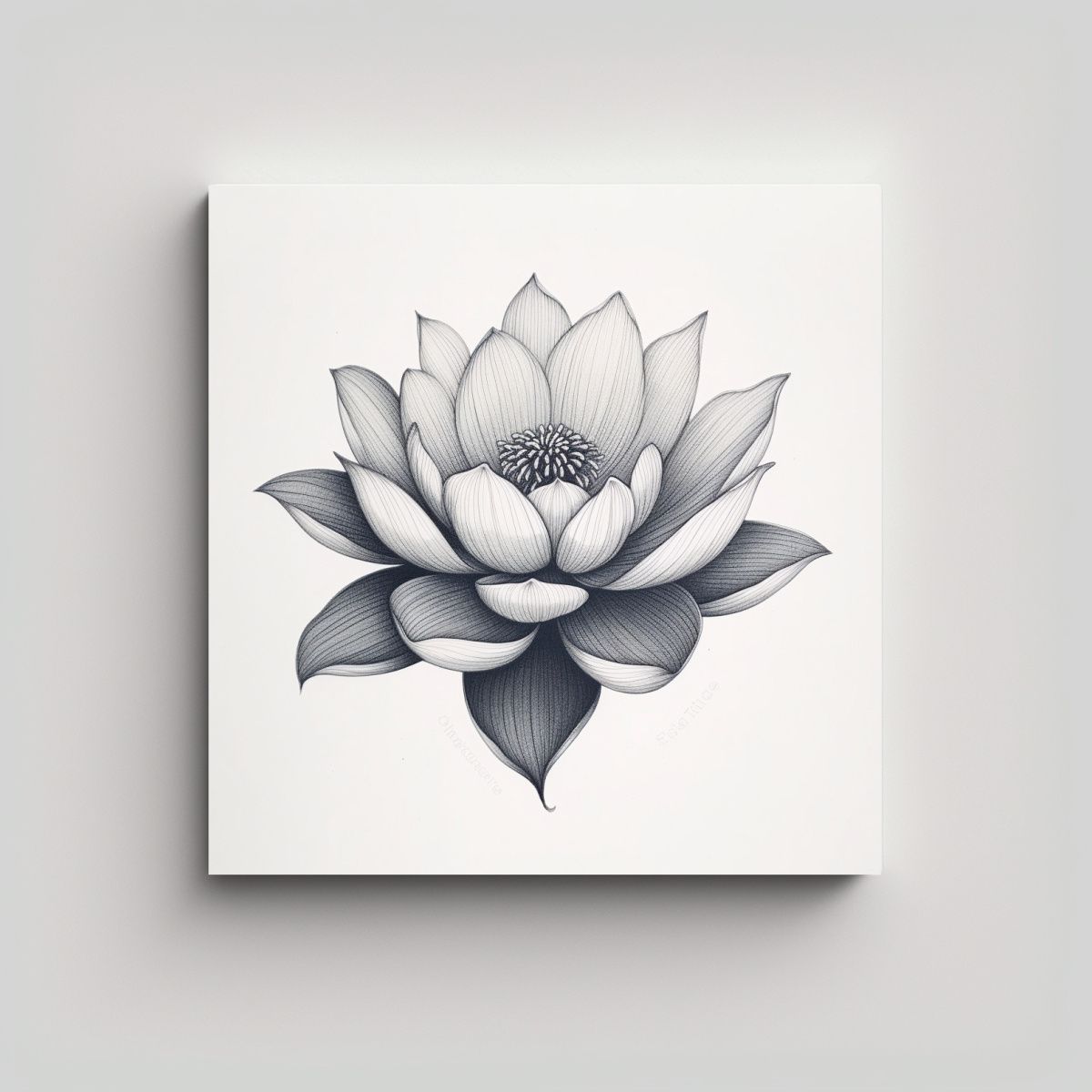 GENERICO - Arte De Tatuaje De Lotus Negro En Tinta Para 90x90 Cm