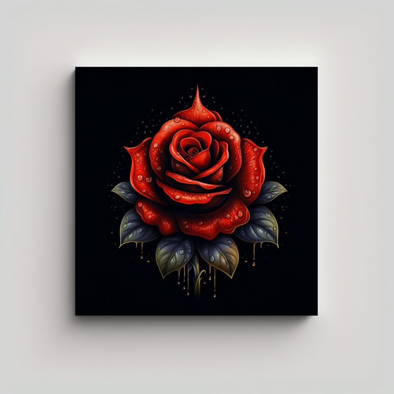 GENERICO - Clásico Lienzo Ali Taylor Con Diseño De Rosa 70x70 Cm