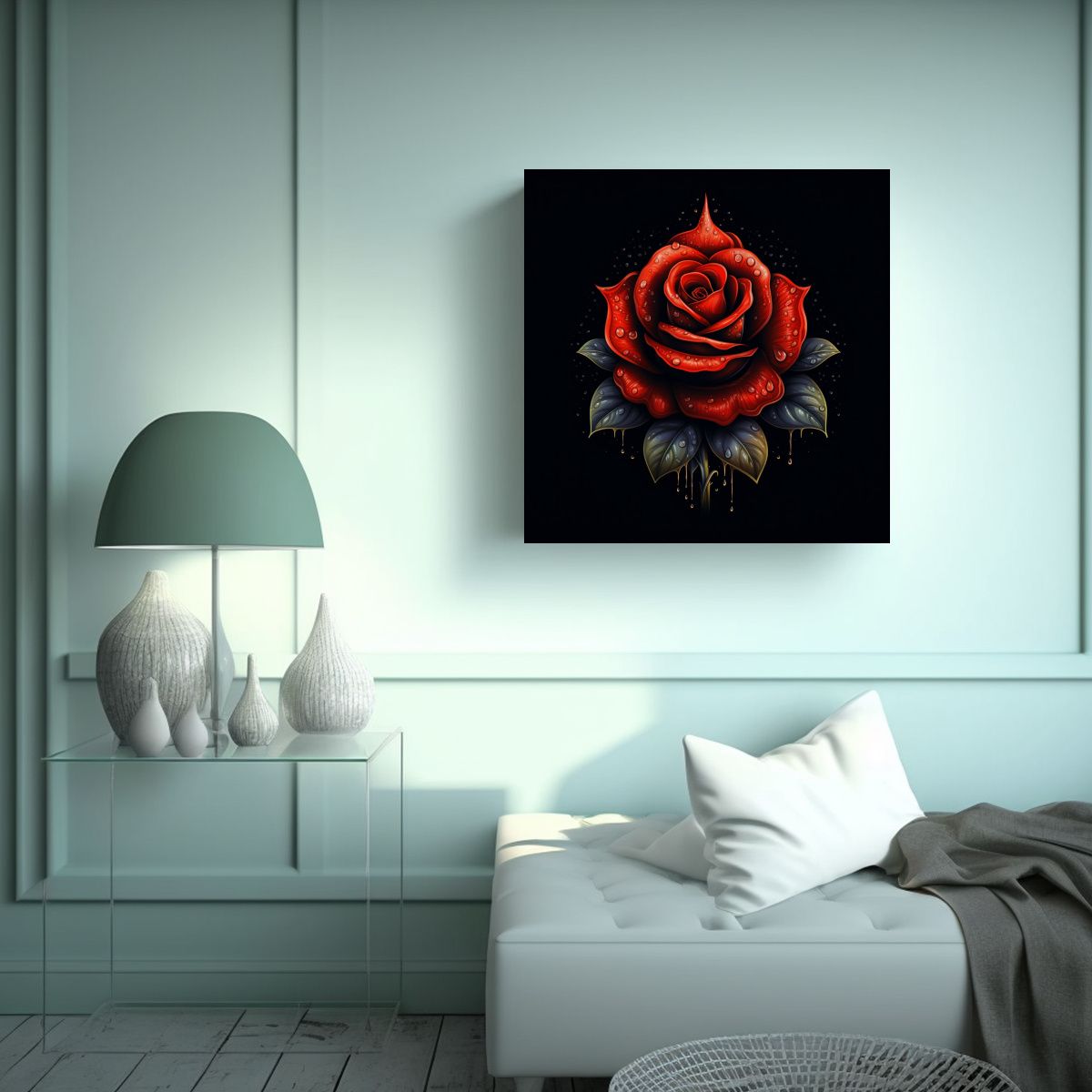 GENERICO - Clásico Lienzo Ali Taylor Con Diseño De Rosa 70x70 Cm