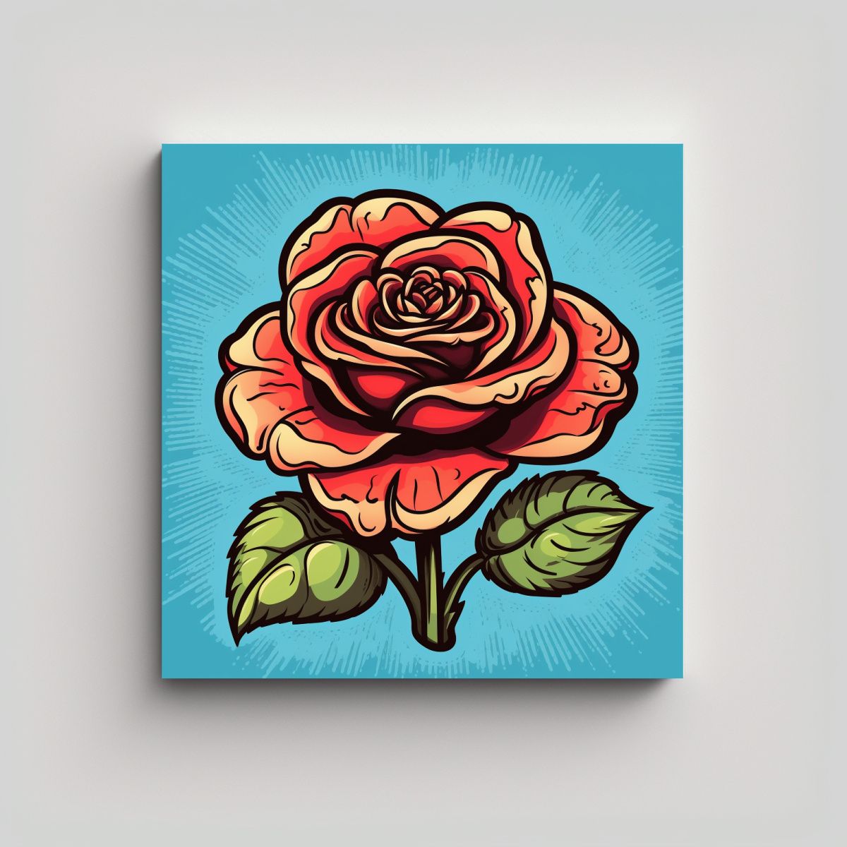 GENERICO - Cuadro Decorativo Estilo Sesentas Rosa Vital En 40x40 Cm