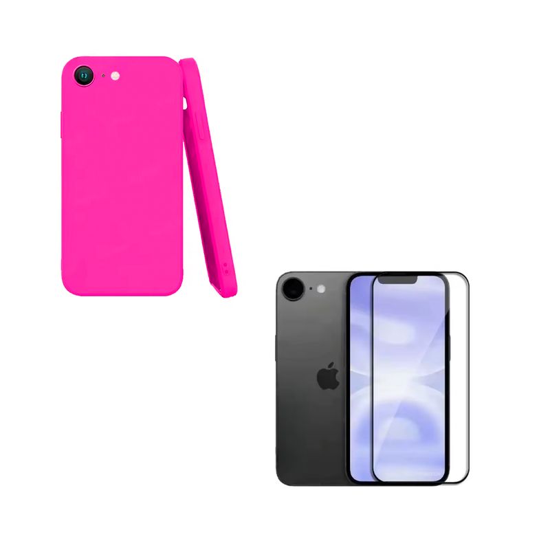 JOIGO - Carcasa Lamina de Vidrio Para iPhone 16e Fucsia