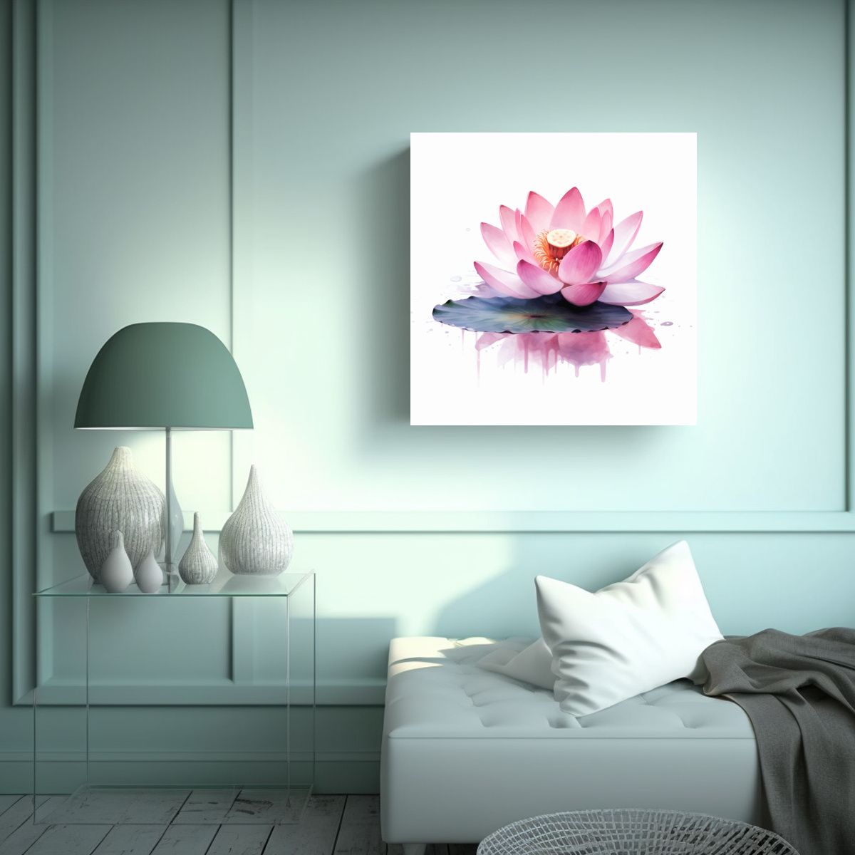 GENERICO - Arte Decorativo Tema Visión Estudio Loto Flor 90x90 Cm