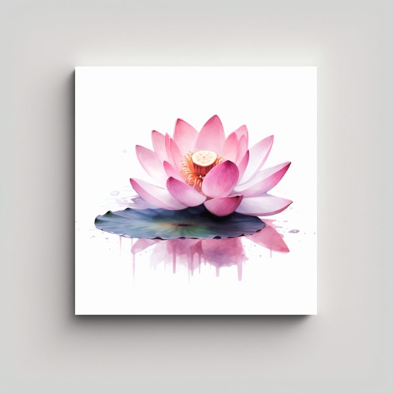 GENERICO - Arte Decorativo Tema Visión Estudio Loto Flor 70x70 Cm