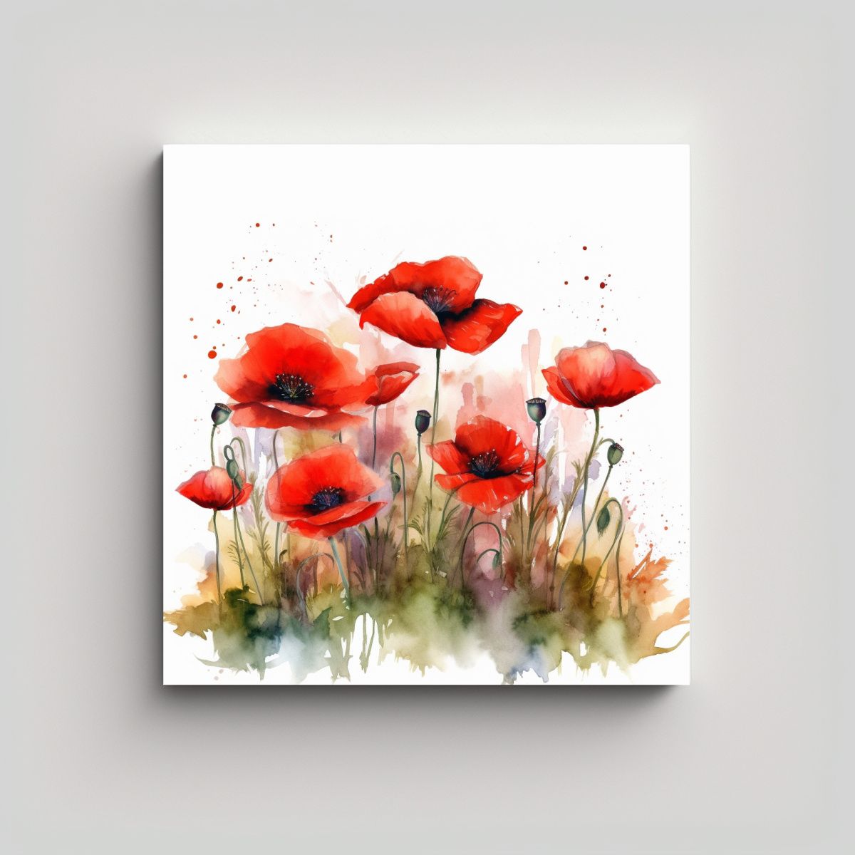 GENERICO - Simplicidad Creativa En Canva Campo De Amapolas 40x40 Cm
