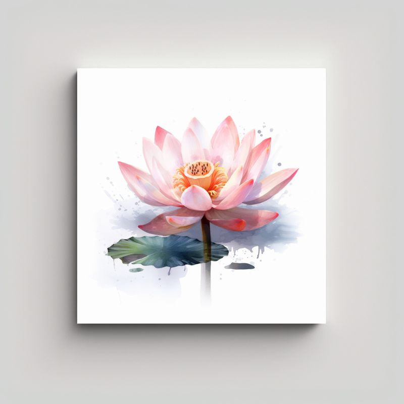 GENERICO - Cuadro Decorativo Estudio Lotus Flotante En Agua 70x70 Cm