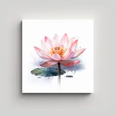 GENERICO - Cuadro Decorativo Estudio Lotus Flotante En Agua 70x70 Cm