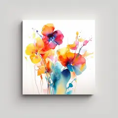 GENERICO - Composición Pop Art Y Florales Abstractos En 50x50 Cm