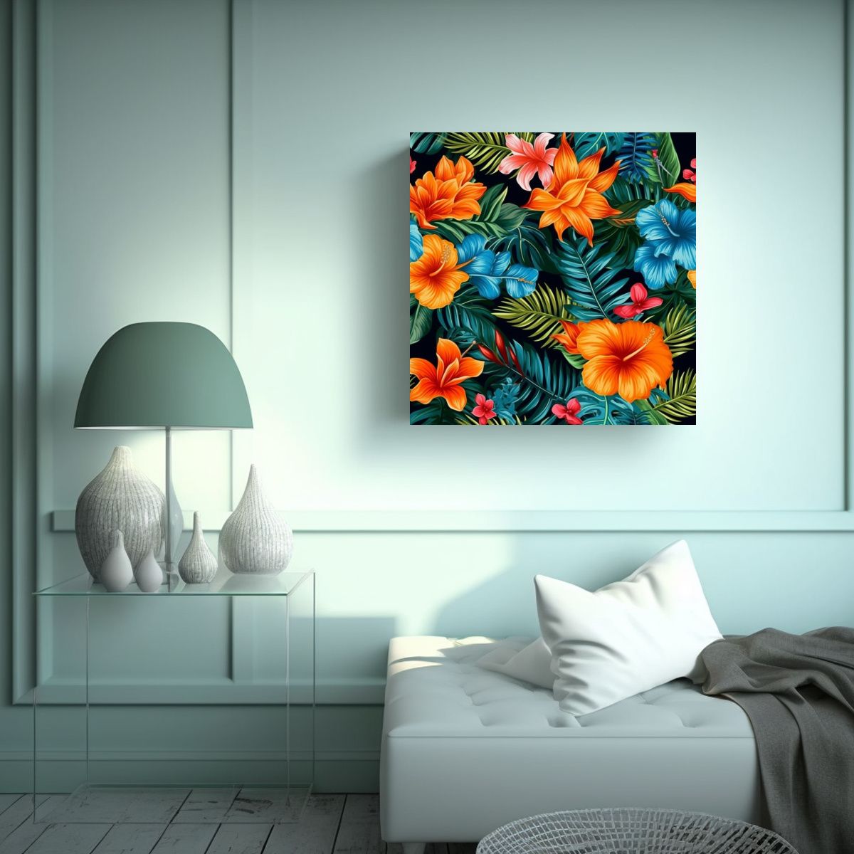 GENERICO - Cuadro Tropical Paradise Expresión Multicolor 30x30 Cm